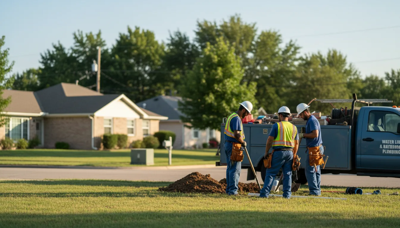 Residential water line and bathroom plumbing service in Yale, OK